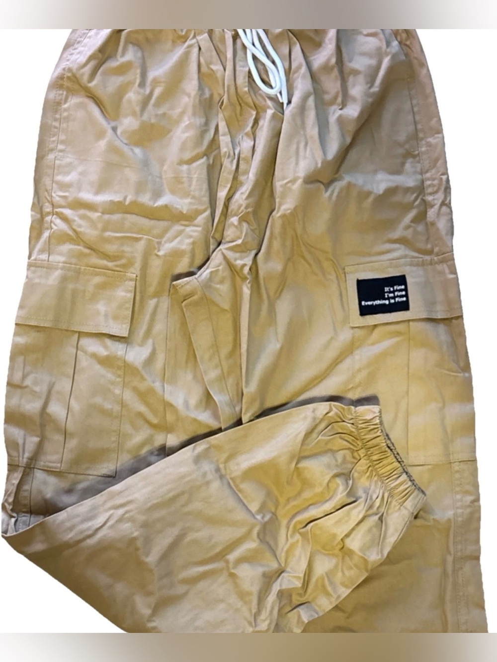 Women’s Casual Cargo Pants in Khaki - Drawstring Waist